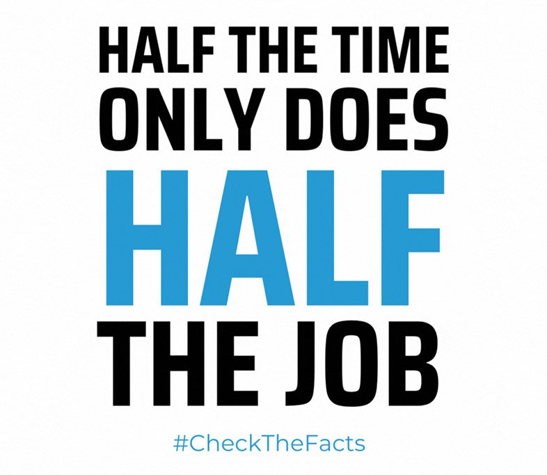 Half the Time Only does Half the Job
